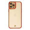 BFS  iPhone 12 Pro Max Kılıf Liva Lens Silikon - Kırmızı