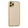 BFS  iPhone 11 Pro Kılıf Coco Deri Silikon Kapak - Gold