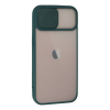 BFS  iPhone 13 Kılıf Palm Buzlu Kamera Sürgülü Silikon - Yeşil