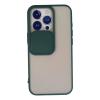 BFS  iPhone 13 Pro Kılıf Palm Buzlu Kamera Sürgülü Silikon - Yeşil