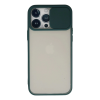 BFS  iPhone 13 Pro Max Kılıf Palm Buzlu Kamera Sürgülü Silikon - Yeşil