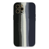 BFS  iPhone 12 Pro Kılıf Ebruli Lansman Silikon - Siyah-Lacivert