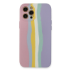 BFS  iPhone 12 Pro Max Kılıf Ebruli Lansman Silikon - Pembe-Lila