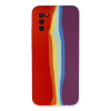 BFS  Samsung Galaxy A03S Kılıf Ebruli Lansman Silikon - Kırmızı-Mor