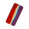 BFS  Samsung Galaxy A03S Kılıf Ebruli Lansman Silikon - Kırmızı-Mor