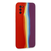 BFS  Samsung Galaxy A03S Kılıf Ebruli Lansman Silikon - Kırmızı-Mor