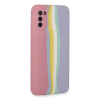 BFS  Samsung Galaxy A03S Kılıf Ebruli Lansman Silikon - Pembe-Lila