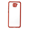 BFS  Xiaomi Redmi Note 9 Kılıf Miami Şeffaf Silikon - Kırmızı