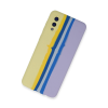 BFS  Samsung Galaxy A02 Kılıf Ebruli Lansman Silikon - Sarı-Lila