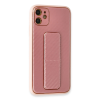 BFS  iPhone 12 Kılıf Coco Karbon Standlı Kapak - Pembe