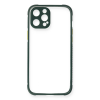 BFS  iPhone 12 Pro Kılıf Miami Şeffaf Silikon - Koyu Yeşil