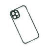 BFS  iPhone 12 Pro Kılıf Miami Şeffaf Silikon - Koyu Yeşil