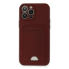 BFS  iPhone 13 Pro Max Kılıf Kelvin Kartvizitli Silikon - Bordo