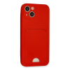 BFS  iPhone 13 Kılıf Kelvin Kartvizitli Silikon - Kırmızı