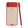 BFS  iPhone XS Max Kılıf Platin Kamera Koruma Silikon - Kırmızı