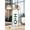 BFS Transformacion Cam Matara - 800 Ml Bambu Kapaklı Borosilikat Cam Matara - Ofis Matarası