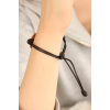 BFS HAPPY (Mutlu) Siyah Deri İpli Unisex Mood Bileklik