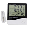İç ve Dış Ortam Sıcaklığını Ölçebilen LCD Ekran Saat Göstergeli Alarmlı Nem Ölçer Termometre