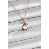 BFS 316L Çelik Zincir Gold Renk Yılbaşı Teması Kadın Kolye