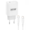 Joko JK89 30W Type-C Çıkışlı Ekstra DC67 1M Type-C to Type-C Kablolu PD Şarj Cihazı - Beyaz