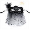 Siyah Dantel Tüllü Peçeli Parti Maskesi