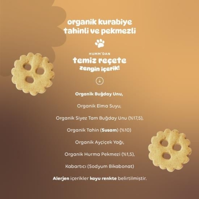 Organik Tahinli ve Pekmezli Vegan Kurabiye 55 Gr