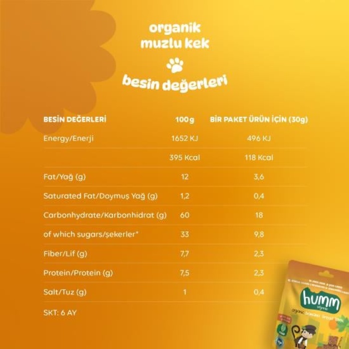 Organik Glutensiz Vegan Muzlu Kek 30 Gr