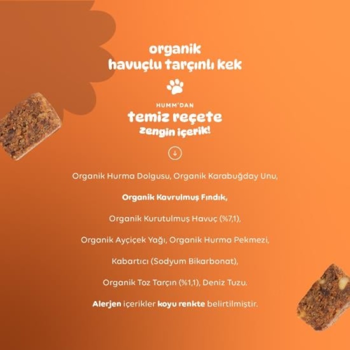 Organik Havuçlu Tarçınlı Vegan Kek 30 Gr