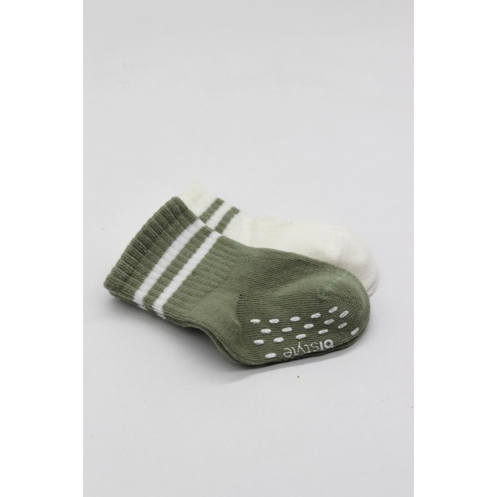 Çemberli Kaymaz Soket Çorap 2Li BS10125 Nil Ekru