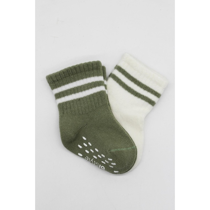 Çemberli Kaymaz Soket Çorap 2Li BS10125 Nil Ekru