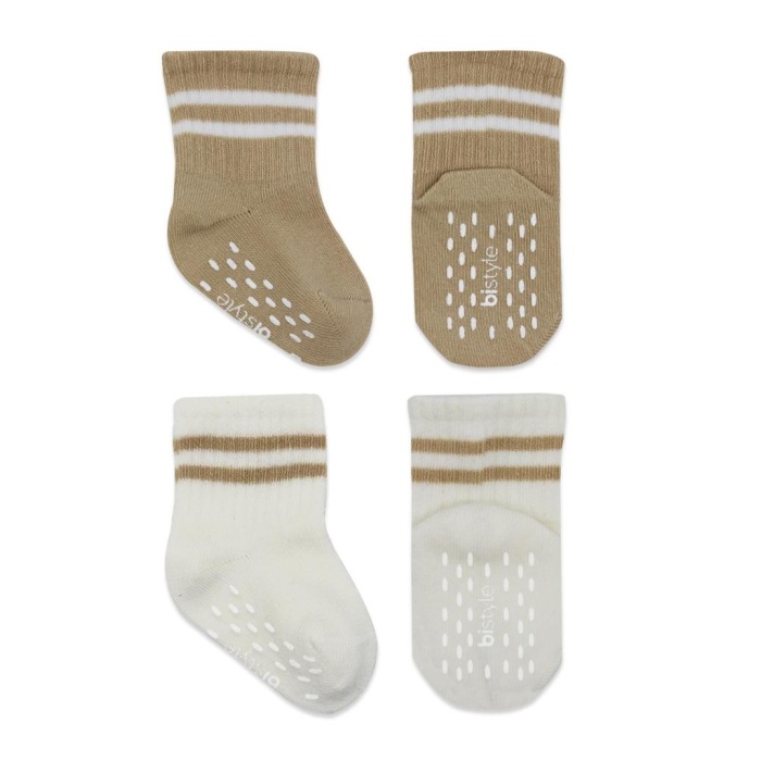 2Li Çemberli Kaymaz Soket Çorap 10125 Bej-Ekru