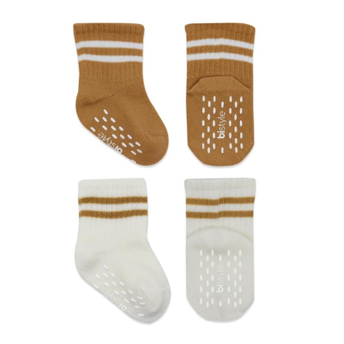 2Li Çemberli Kaymaz Soket Çorap 10125 Ekru Hardal