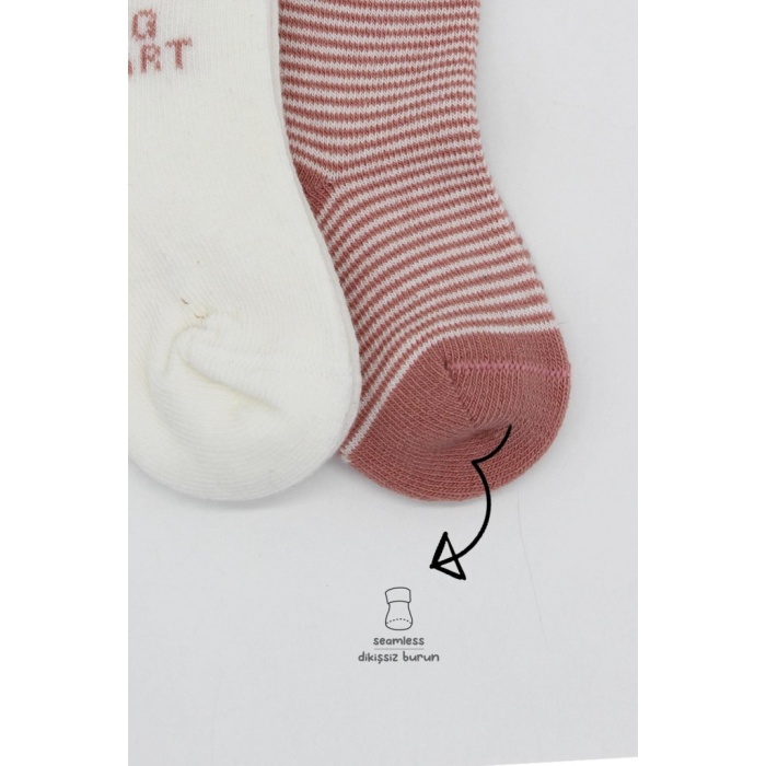 3Lü Penye Soket Çorap BS10110 Pudra