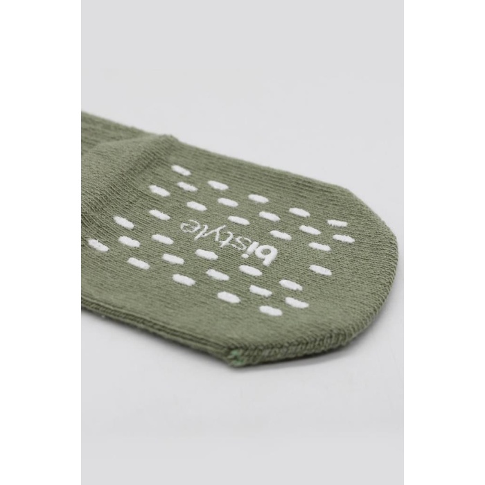 5Li Penye Kaymaz Düz Soket Çorap 10121 Yeşil