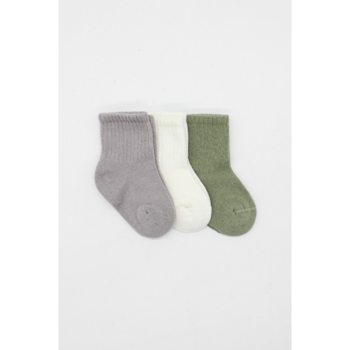 Koala Boy 3lü Penye Soket Çorap 10133 Gri