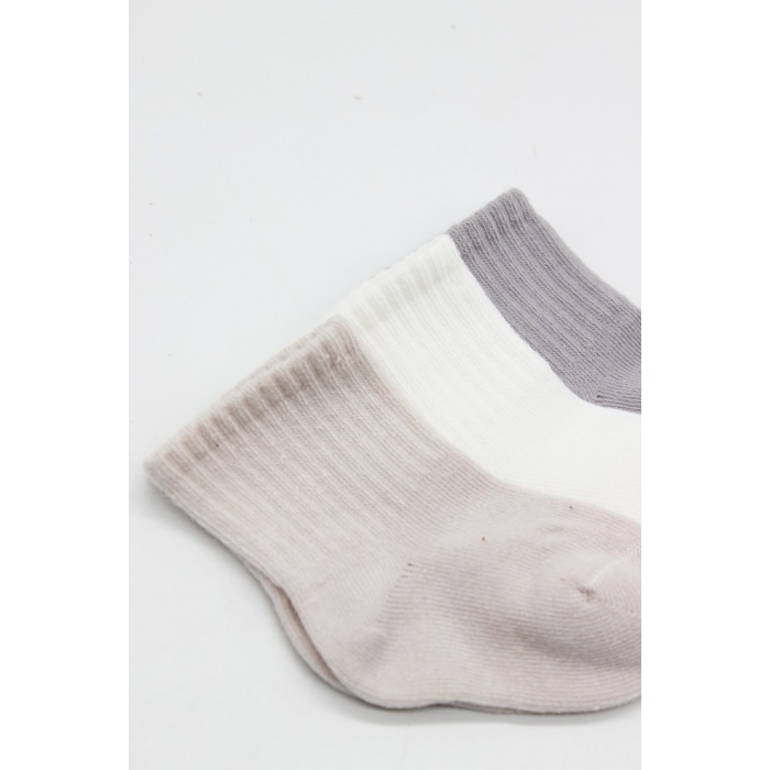 Elephant Boy 3lü Penye Soket Çorap 10135 Gri