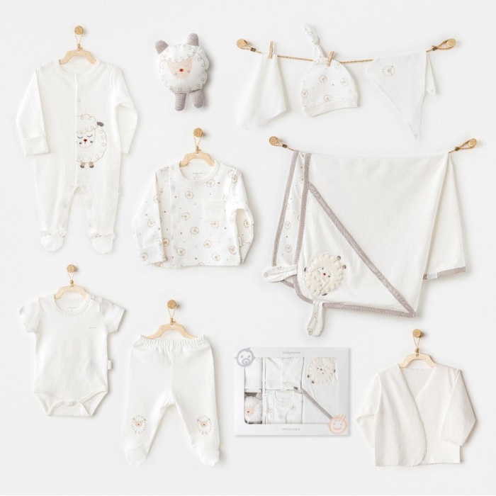 AC25561 Newborn Set Tinny Ships 10Lu Hastane Çıkışı Ekru