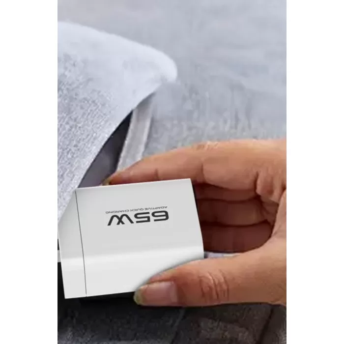 Konfulon C99Q 65W PD Destekli Type-C ve USB Çift Çıkışlı Hızlı Şarj Adaptörü - Beyaz