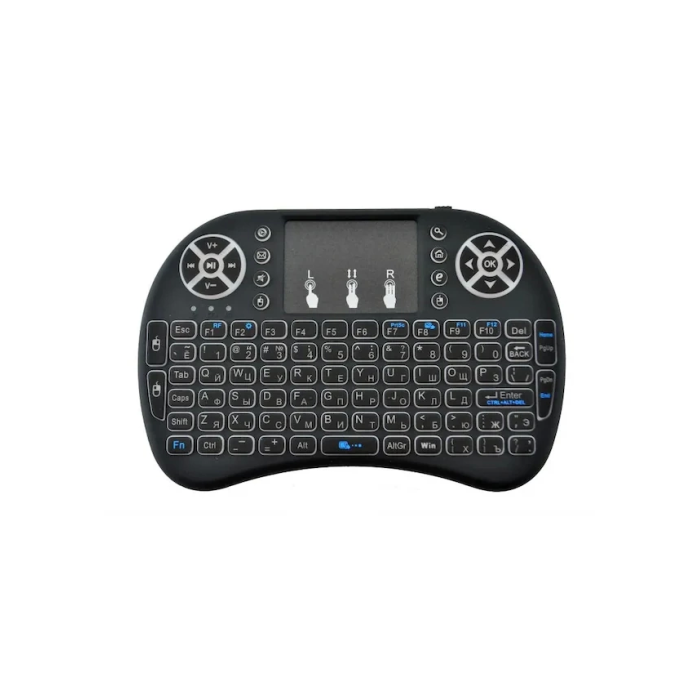 Smart Tv Box Ps3 Uyumlu Kablosuz Dokunmatik Işıklı Şarjlı Touchpadli Mini Q Klavye