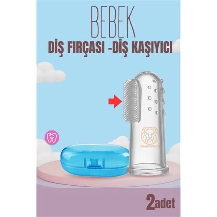 BFS Bebek Diş Fırçası Diş Kaşıyıcı Silikon Kutulu 2 li SET