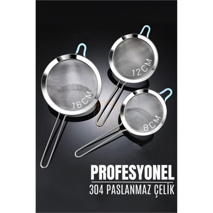 BFS 3 Boy Süzgeç Seti 304 Paslanmaz Çelik Spiderweb Design