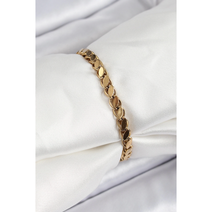 BFS 316L Çelik Arpa Model Gold Renk Kadın Bilekik