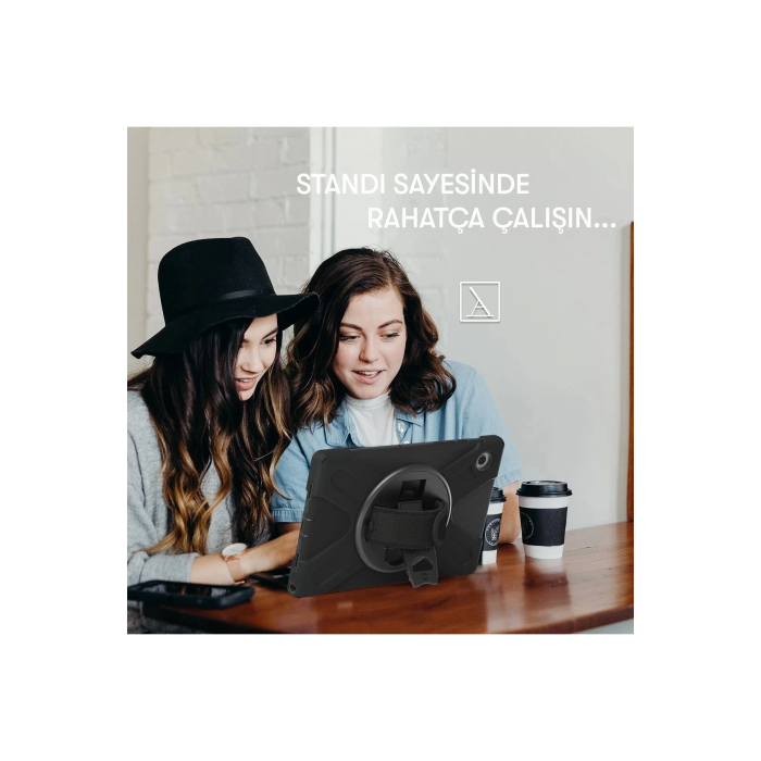 BFS  Samsung Galaxy T577 Tab Active 3 Kılıf Amazing Tablet Kapak - Siyah
