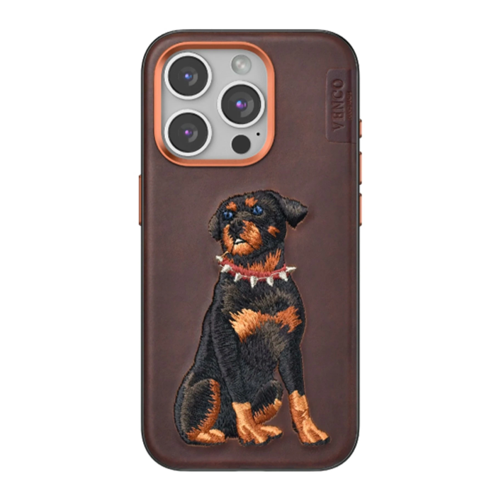 BFS  iPhone 14 Pro Max Perma Desenli Kapak - Koyu Kahve