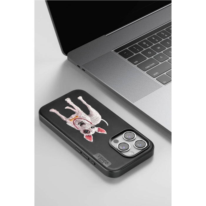 BFS  iPhone 14 Pro Max Perma Desenli Kapak - Koyu Kahve