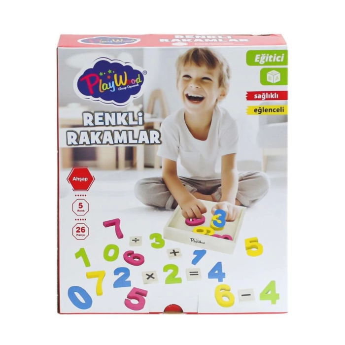 BFS   ONY-401 Ahşap Renkli Rakamlar 26 Parça -Onyıl Oyuncak