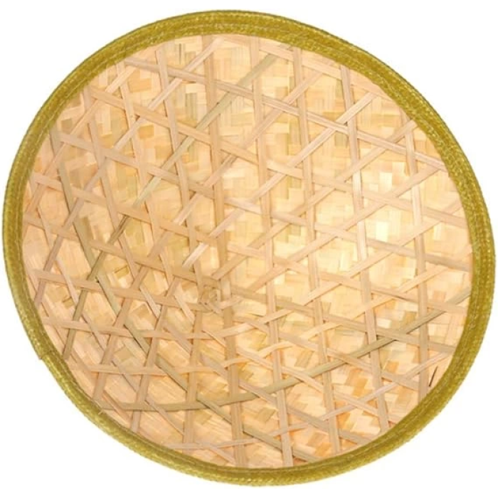 BFS   Naturel Renk Cambodia Kamboçyalı Vietnam Şapkası PVC Hasır
