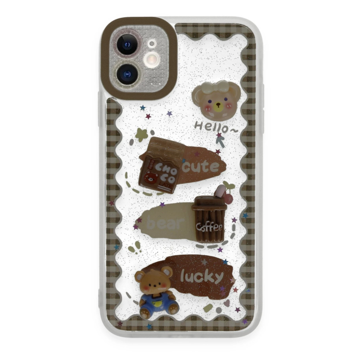 BFS  iPhone 11 Kılıf Sweet Desenli Silikon Kapak - Şeffaf