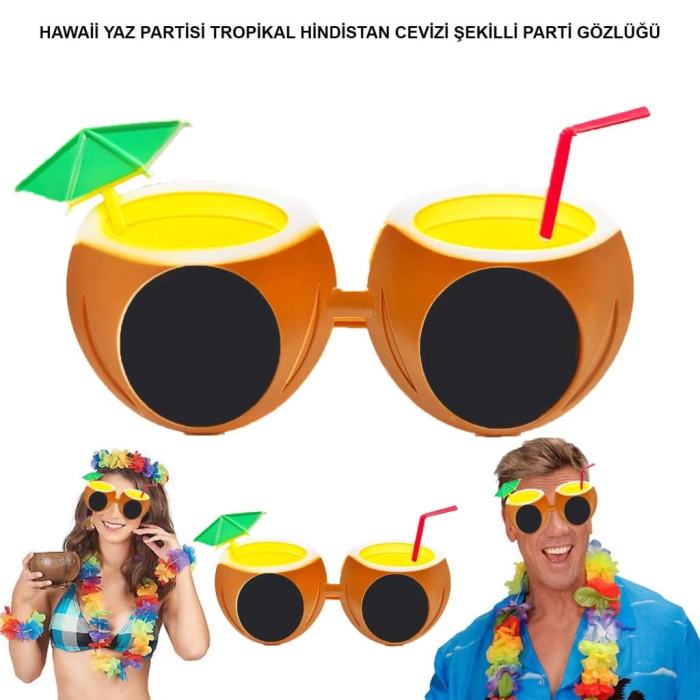 BFS   Hindistan Cevizi Tropikal Hawaii Yaza Merhaba Parti Gözlüğü