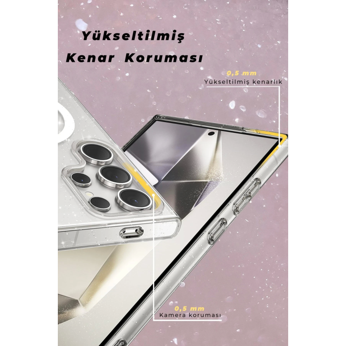 BFS  Samsung Galaxy S23 Ultra Kılıf Glow Magsafe Kapak - Şeffaf